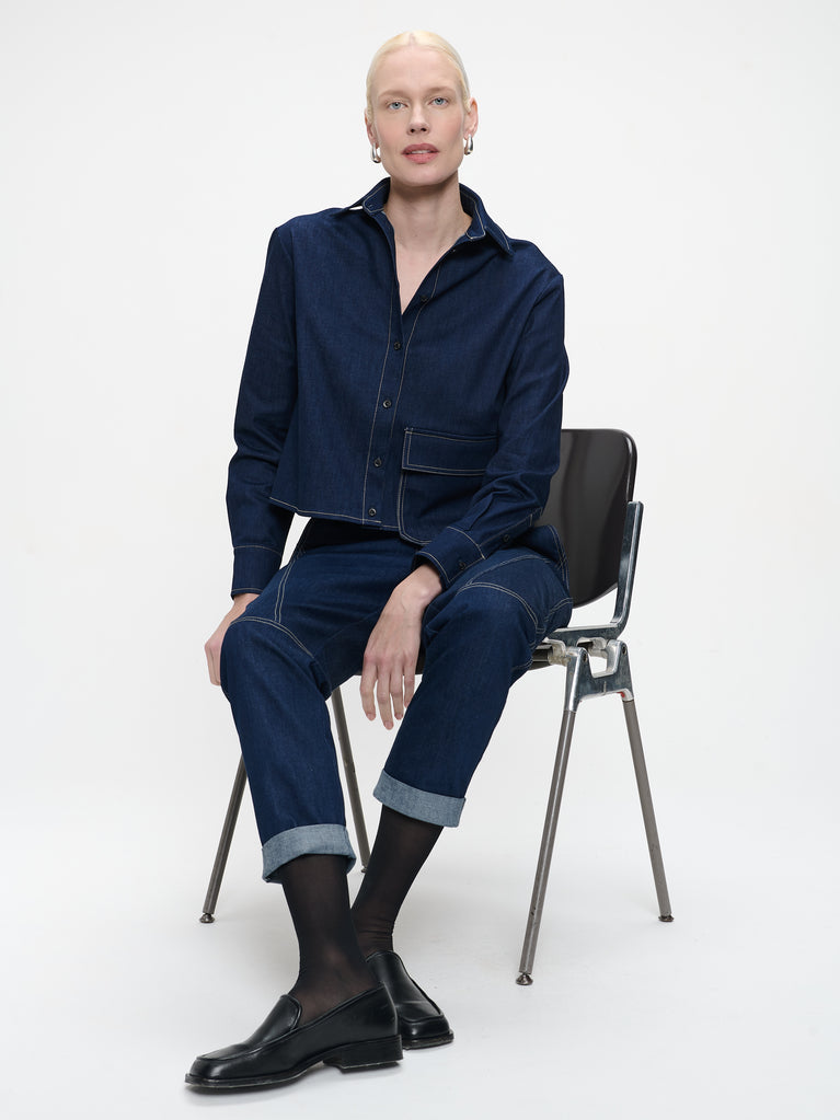 Kerry denim blouse | Blue denim