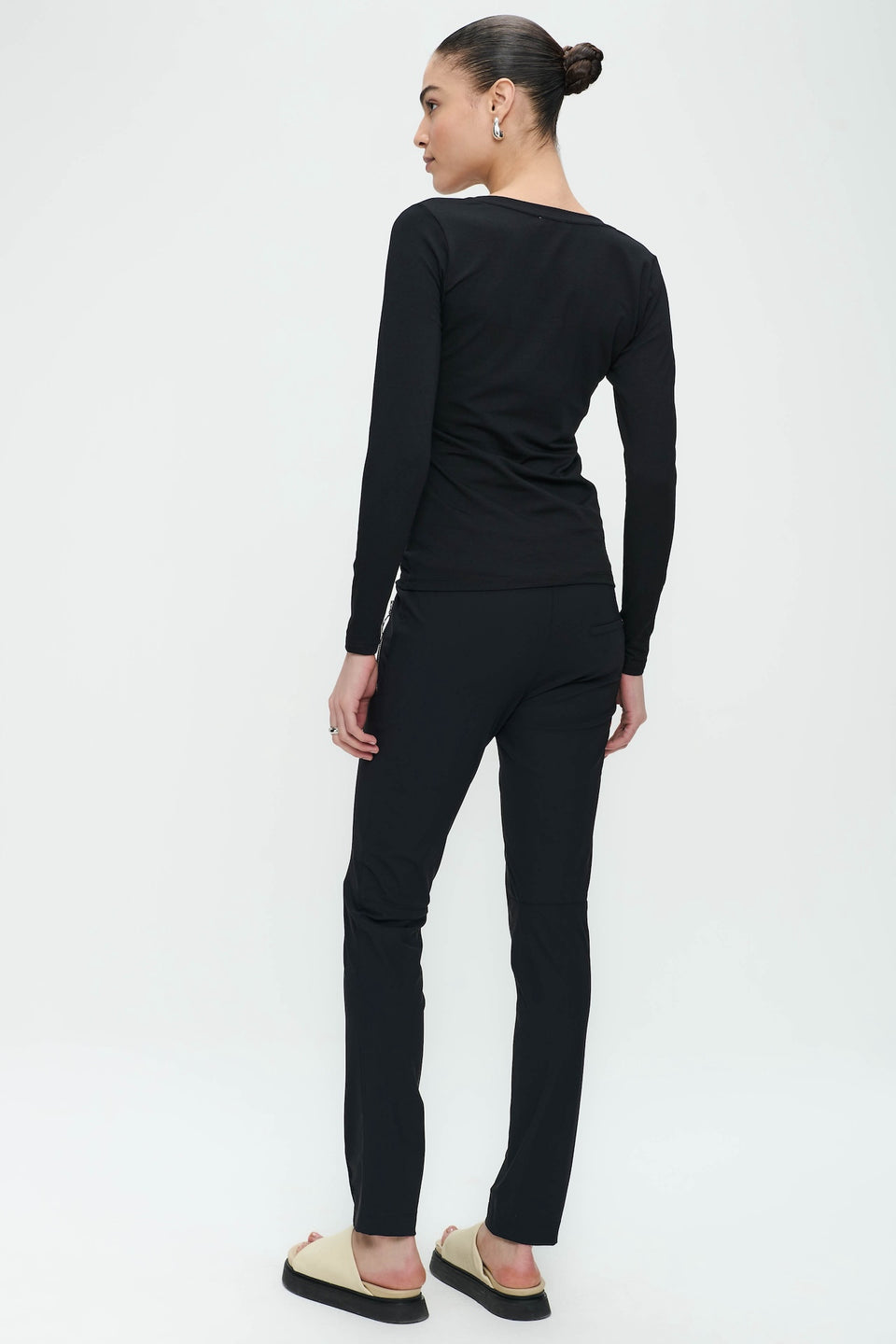 Pants Emma-straight leg fit Technical Jersey Pants Emma-straight leg fit Technical Jersey | Black