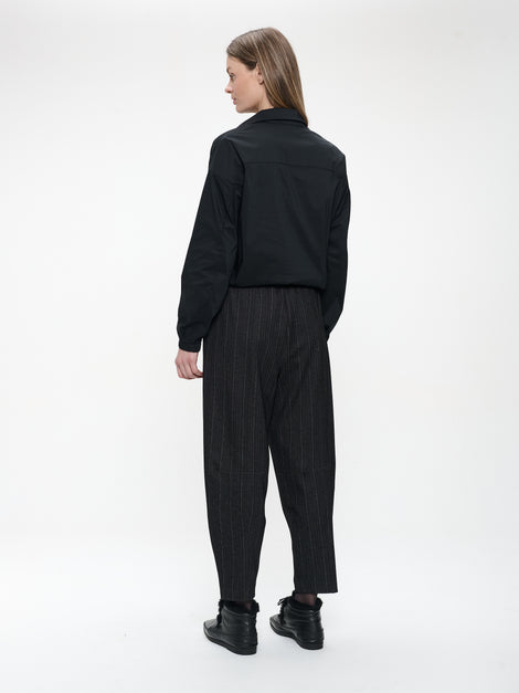 Aneta cotton poplin blouse | Black