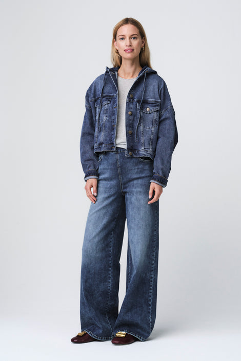 Nevada hood denim jacket | Summer Blue