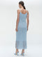 Knit Viscose lurex Dress E23107R | Light Blue