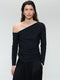 Lidia stretch technical jersey top | Black