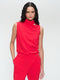 Naomi stretch technical jersey top | Red