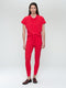 Lucca stretch technical jersey top | Red