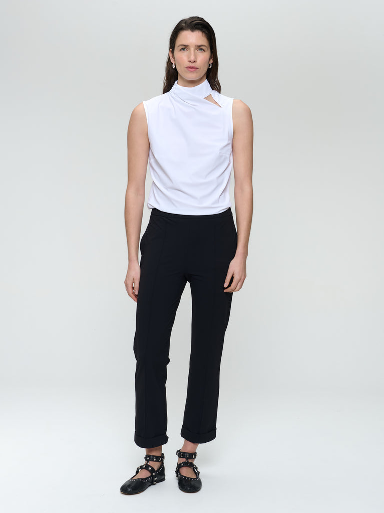 Naomi stretch technical jersey top | White