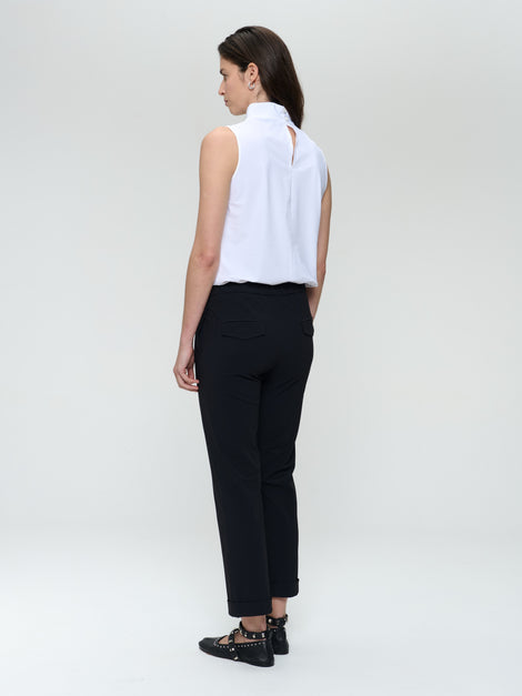 Naomi stretch technical jersey top | White