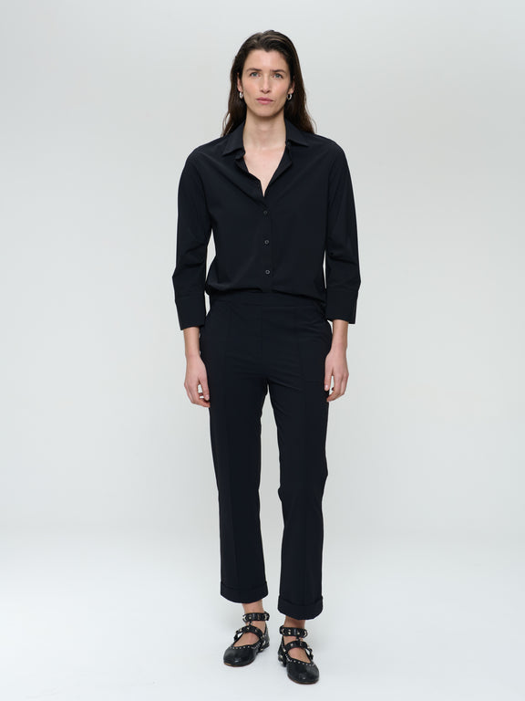 Iva stretch technical jersey blouse | Black