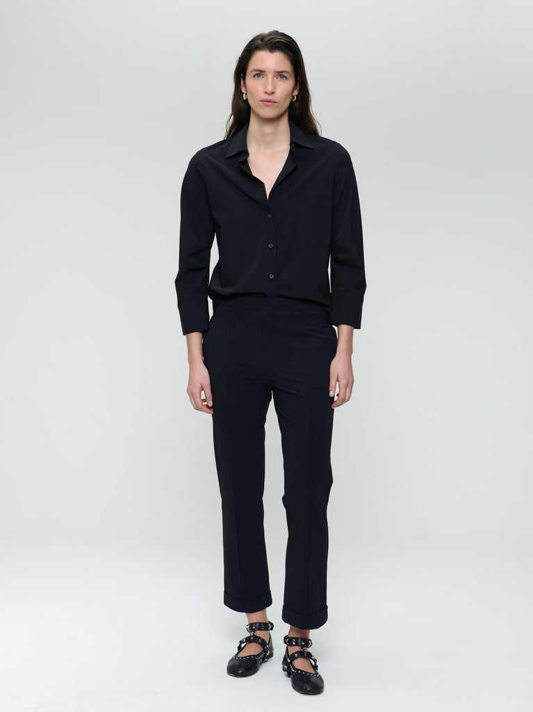 Iva stretch technical jersey blouse | Black