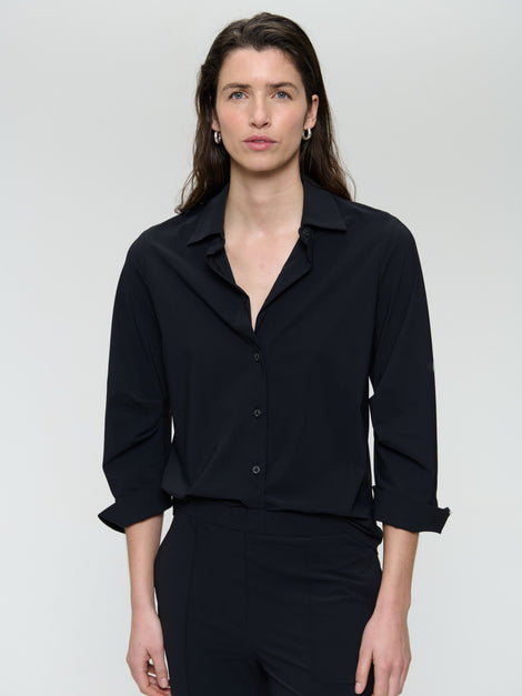 Iva stretch technical jersey blouse | Black
