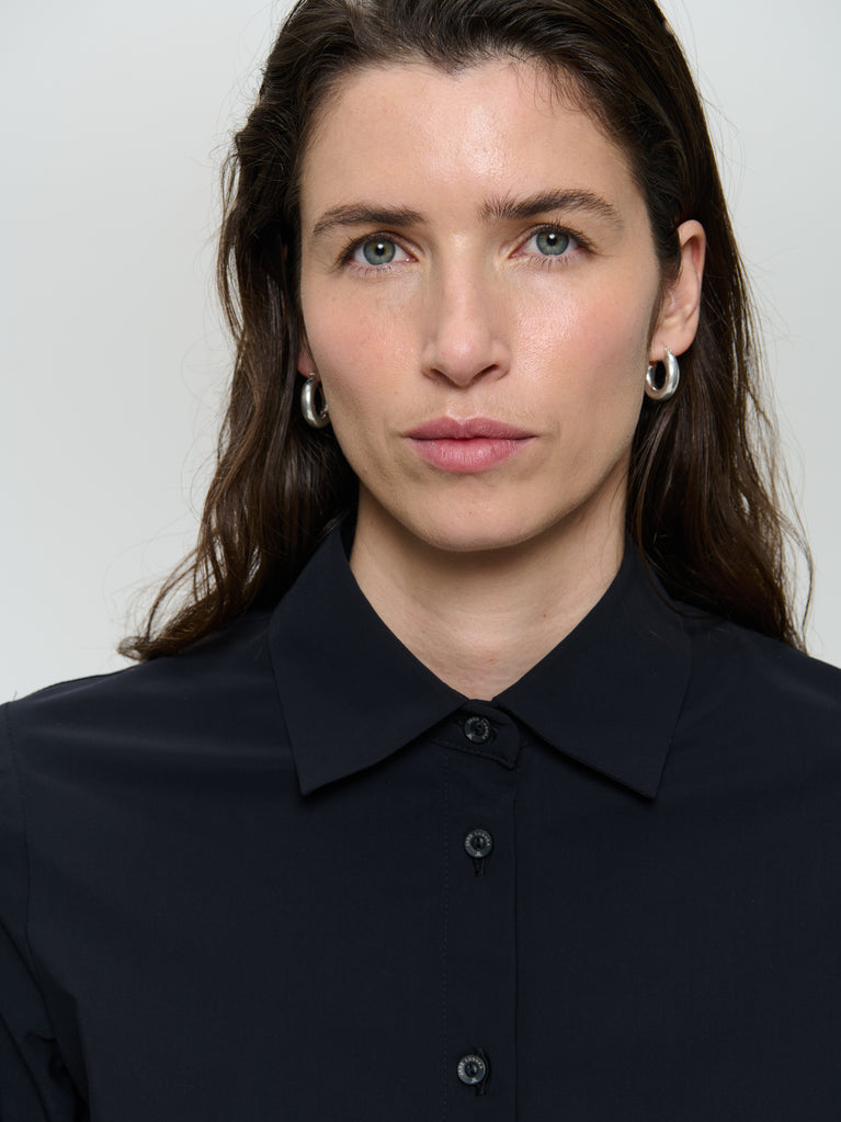 Iva stretch technical jersey blouse | Black