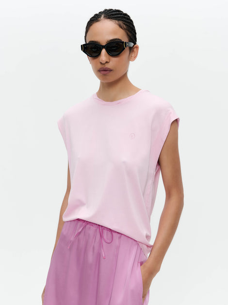Maria stretch viscose logo top | Flamingo