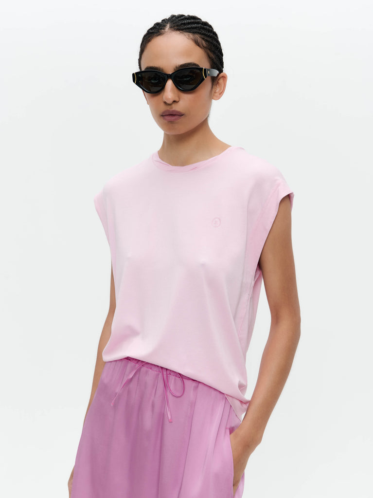 Maria stretch viscose logo top | Flamingo