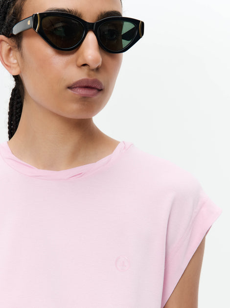Maria stretch viscose logo top | Flamingo