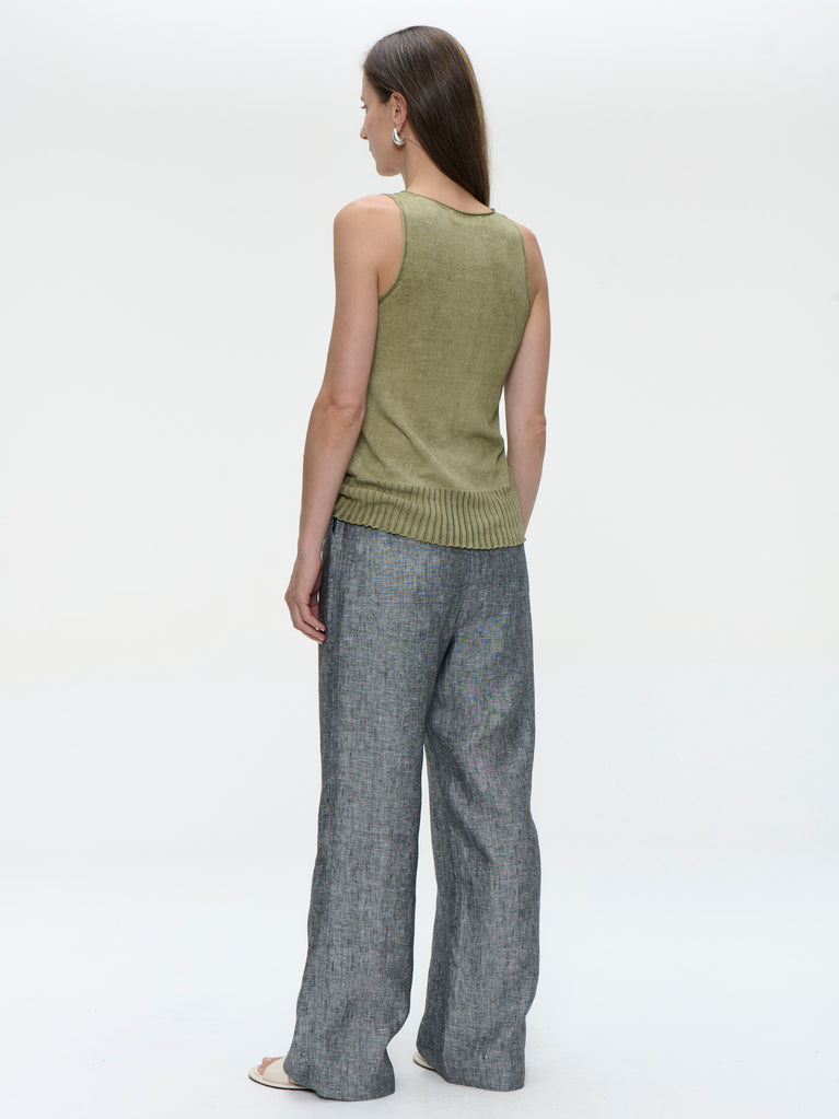 Folly linnen pants | Black Melange