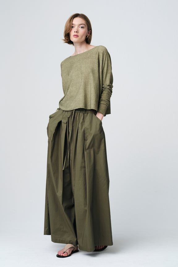 Pullover cotton dyed 3404 | Green