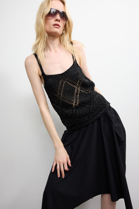 Cotton summer top 9064 | Black