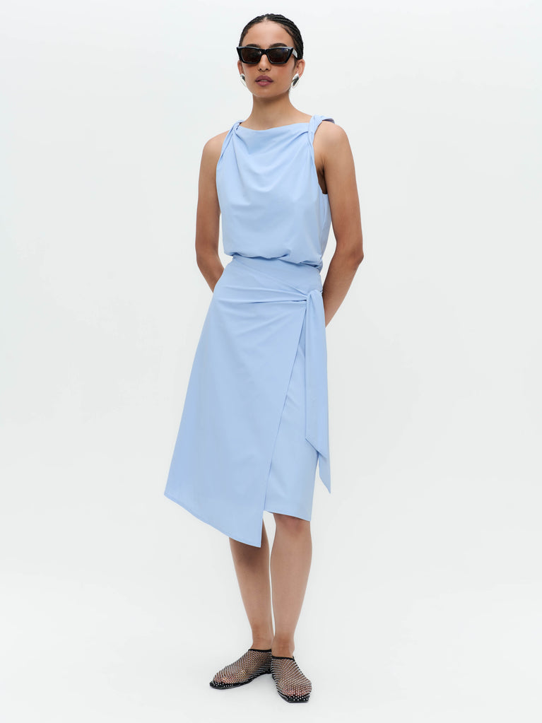 Marika stretch technical jersey top | Mid Blue