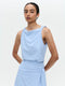 Marika stretch technical jersey top | Mid Blue