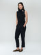 Naomi stretch technical jersey top | Black