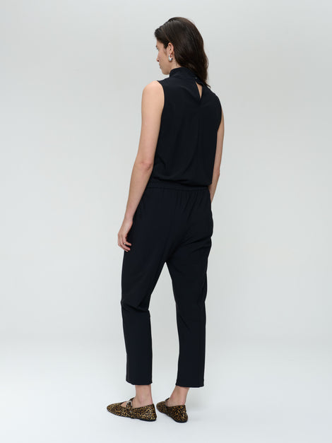 Naomi stretch technical jersey top | Black