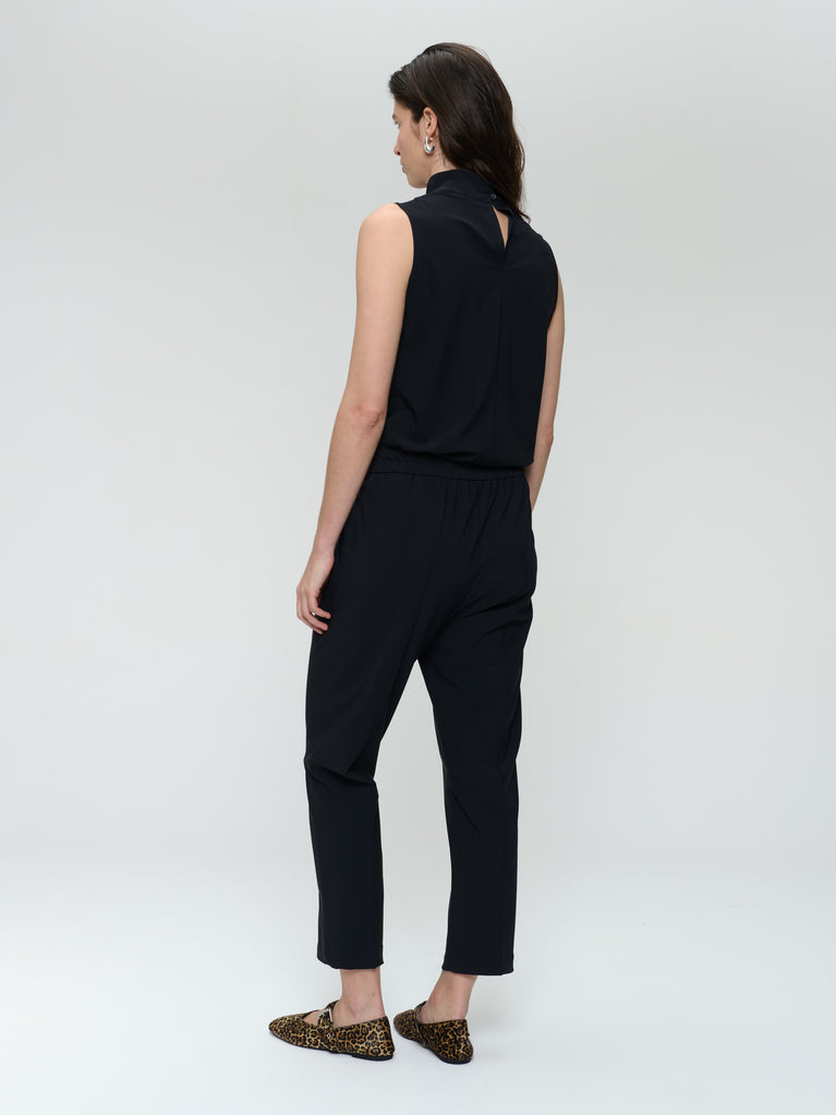 Naomi stretch technical jersey top | Black