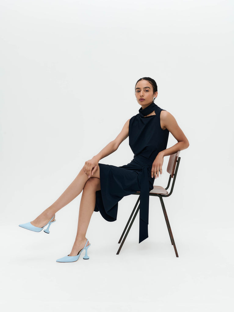 Naomi stretch technical jersey top | Blue