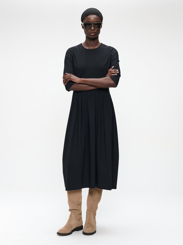 Heide tech jersey dress LS | Black