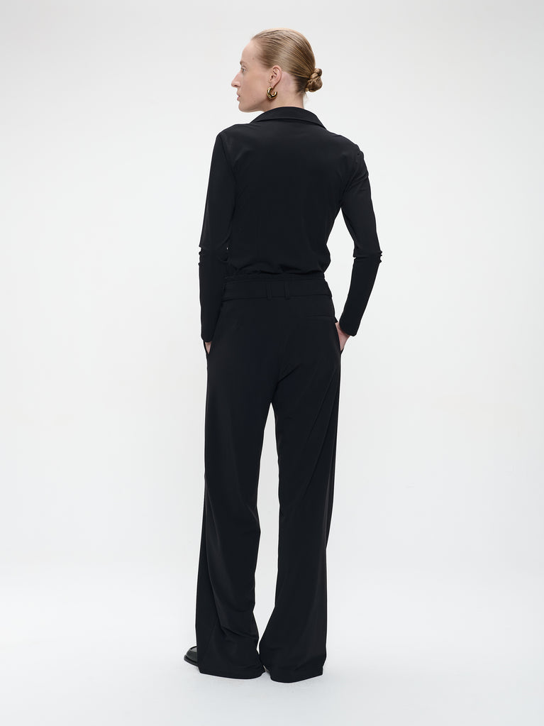Kikkie blouse brush tech jersey | Black