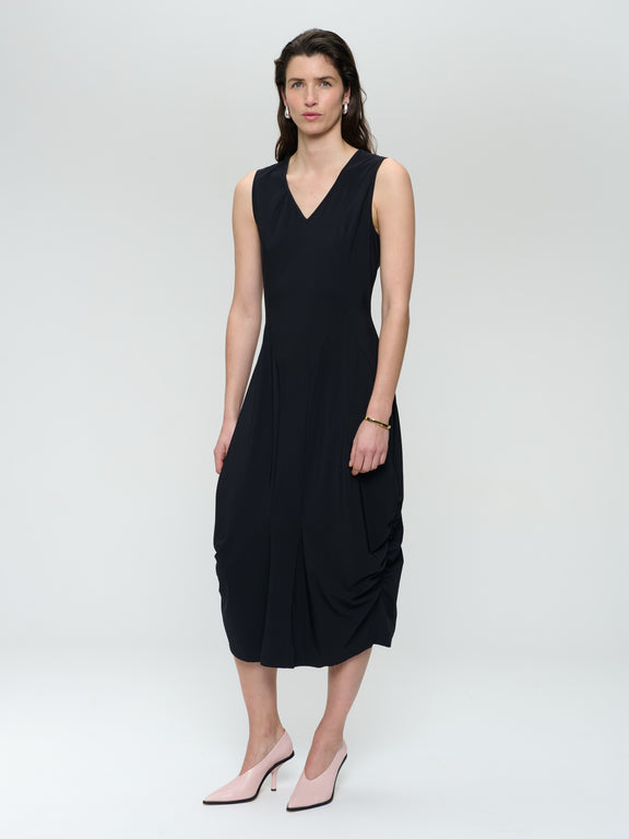 Ria WS stretch technical jersey dress | Black