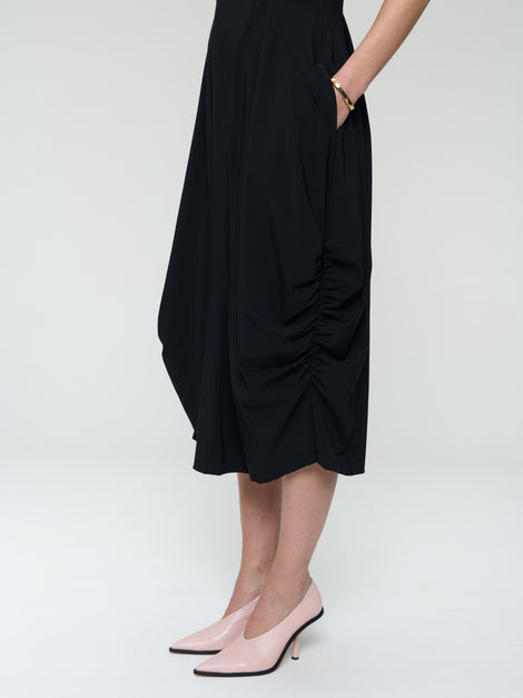 Ria WS stretch technical jersey dress | Black