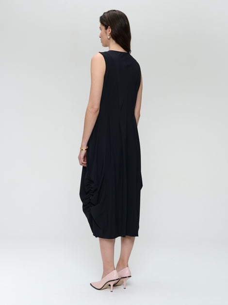 Ria WS stretch technical jersey dress | Black