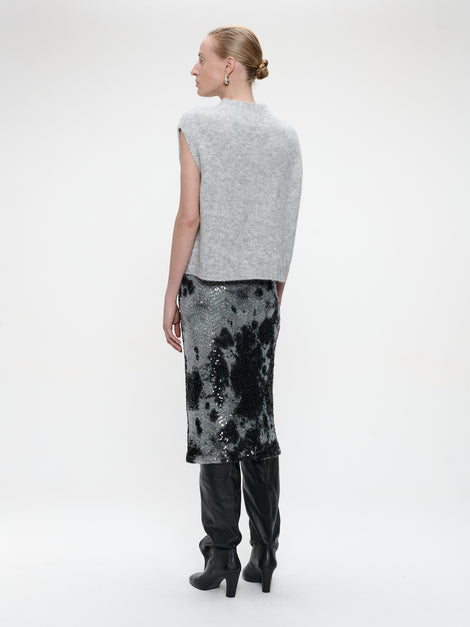 Dionisia sequins skirt | Black Silver
