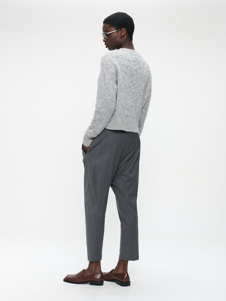 Pullover shiny alpaca H24423 | Silver