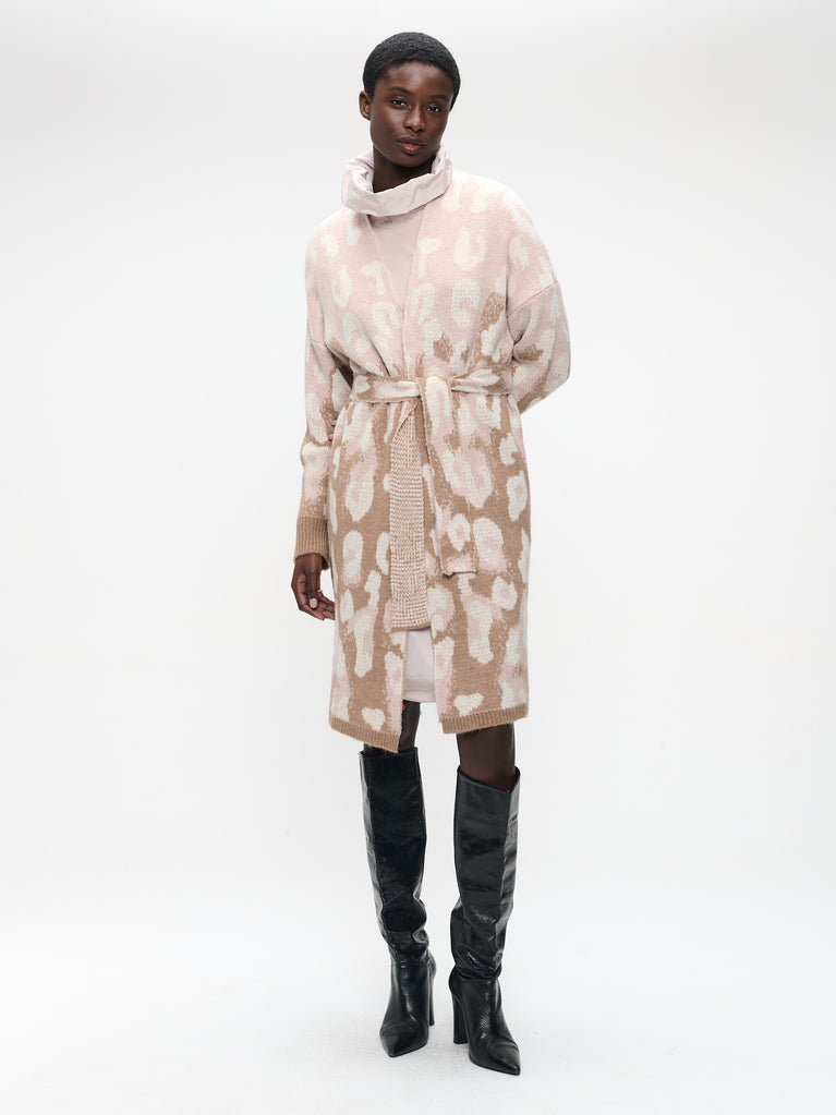 Animal print Cardigan 1138 | Camel