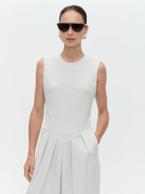 Jacklin stretch technical jersey dress | Sand