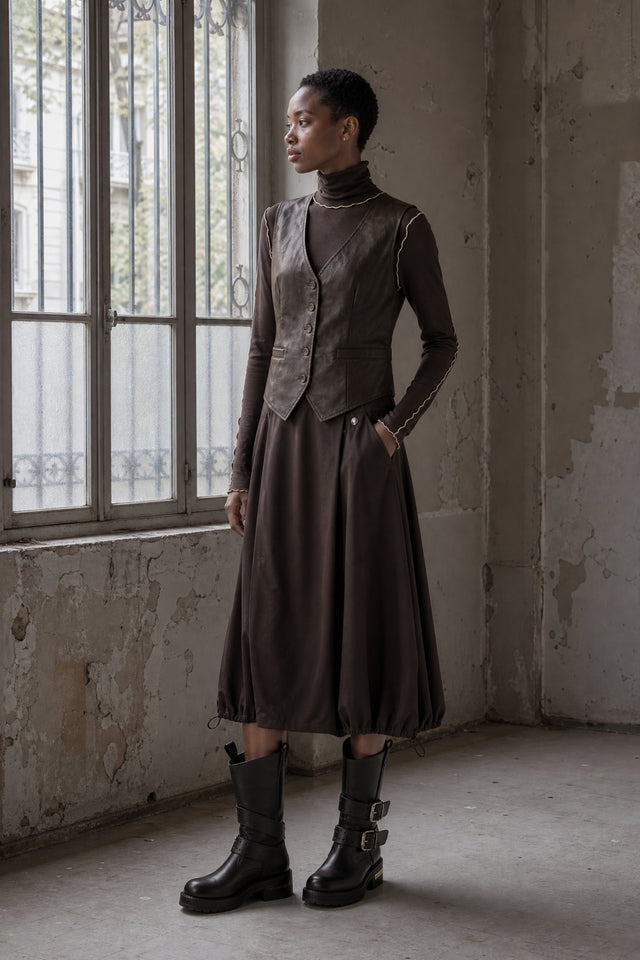 Albina skirt technical jersey Albina skirt technical jersey | Chocolate