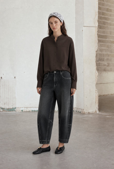 Angelika top technical jersey | Chocolate