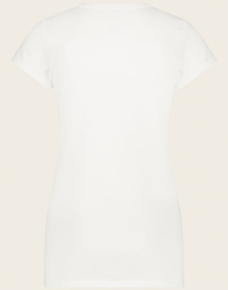 T shirt V Neck Easy Wear Organic Cotton | White