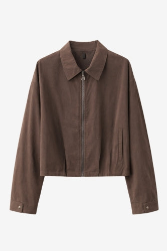 Blaze pleated bomber jacket | Dark Brown
