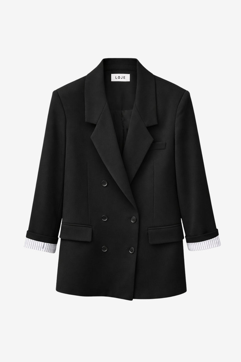 Indira back details blazer | Black