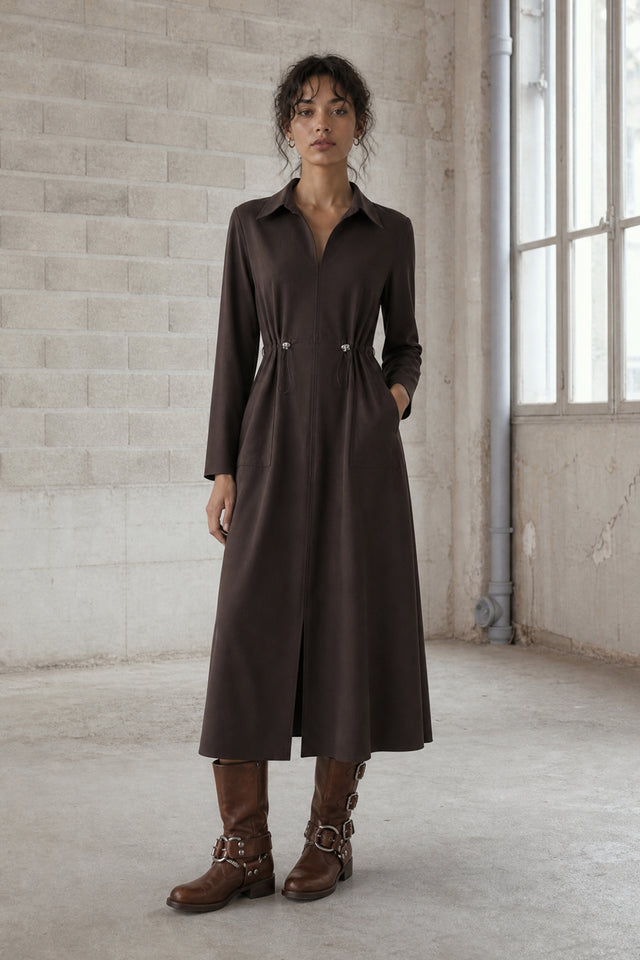 Delfina dress technical jersey Delfina dress technical jersey | Chocolate