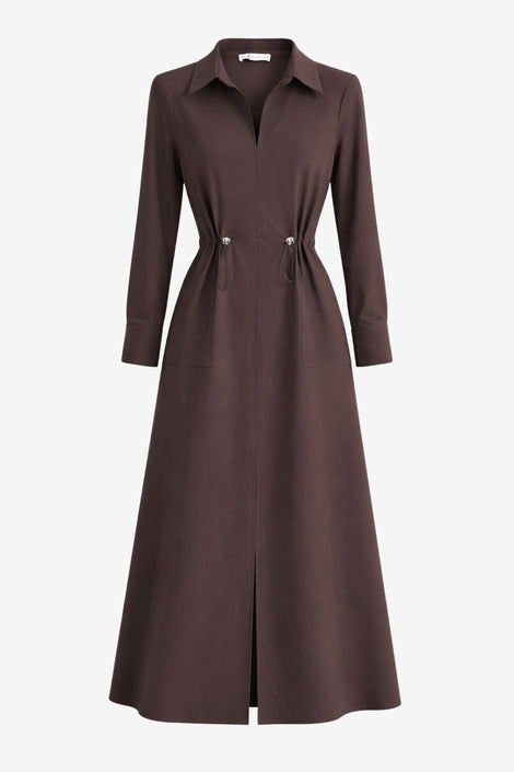 Delfina dress technical jersey | Chocolate