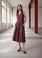 Elle eco leather skirt | Bordo