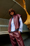 Paola eco leather blouse | Bordo