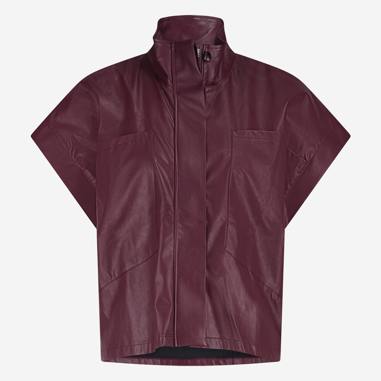 Paola eco leather blouse | Bordo