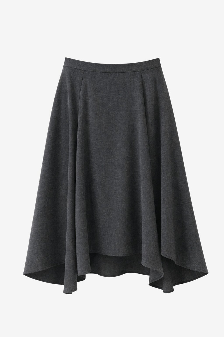 Marta asymmetrical viscose skirt | Anthracite