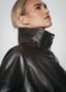 Nerina eco leather bomber jacket | Dark Brown