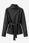 Noir eco leather coat | Black