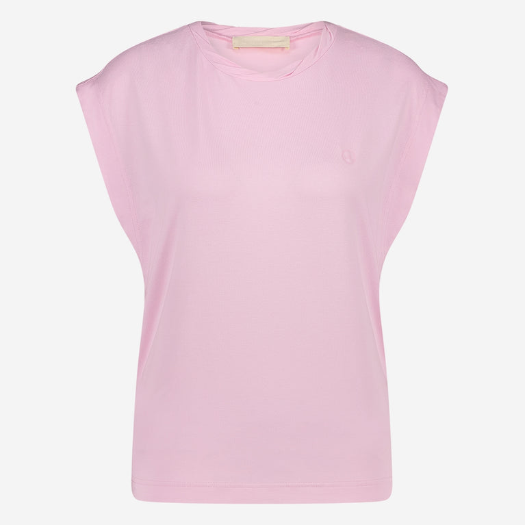 Maria stretch viscose logo top | Flamingo