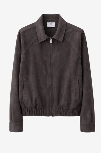 Pia suede effect bomber jacket | Dark Brown